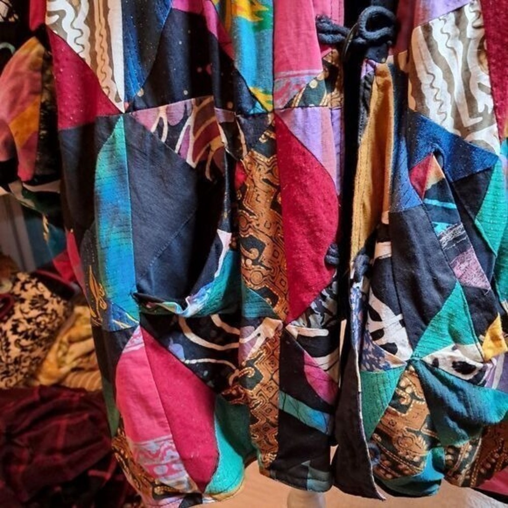 Vintage Abstract Patchwork Kimono Jacket Multicol… - image 7
